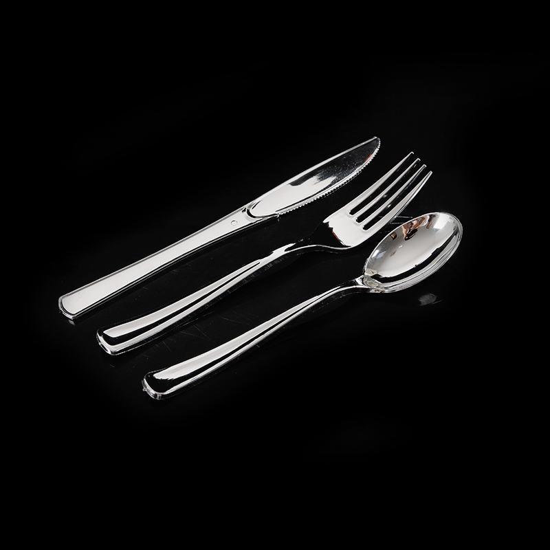 Disposable electroplating silver knife, fork and spoon